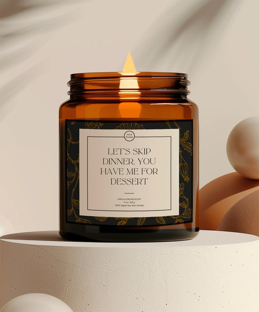 Let's Skip Dinner Scented Candle, Cheeky Relationship Gift, Valentine's Day Candle, Romantic Gift for Couples