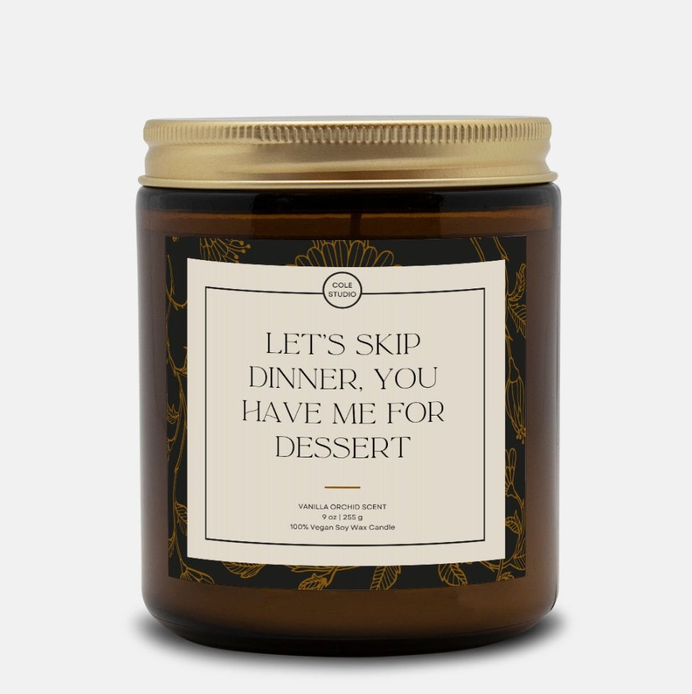 Let's Skip Dinner Scented Candle, Cheeky Relationship Gift, Valentine's Day Candle, Romantic Gift for Couples