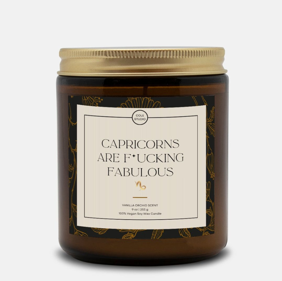 Capricorns are Fabulous Scented Candle, Astrology Candle, Birthday Day Candle, Funny Birthday Gift, Funny Candle Gift, Astrology Gift