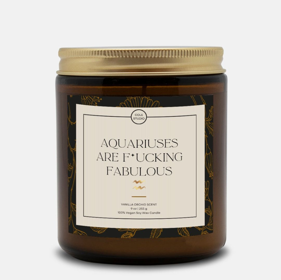 Aquarius are Fabulous Scented Candle, Astrology Candle, Birthday Day Candle, Funny Birthday Gift, Funny Candle Gift, Astrology Gift