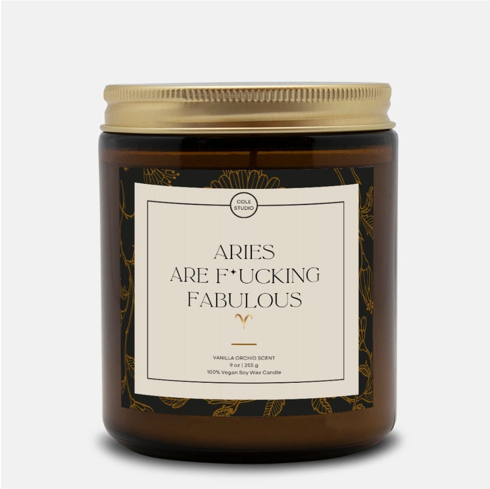 Aries are Fabulous Scented Candle, Astrology Candle, Birthday Day Candle, Funny Birthday Gift, Funny Candle Gift, Astrology Gift