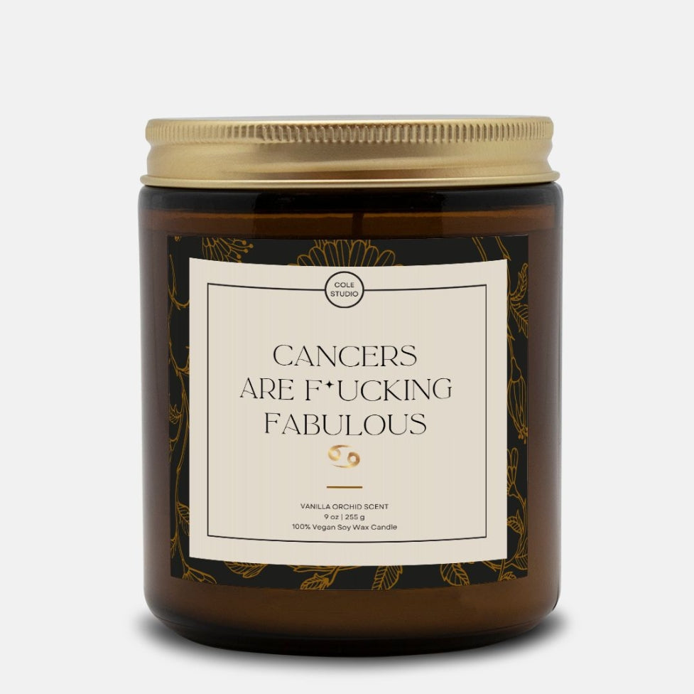 Cancers are Fabulous Scented Candle, Astrology Candle, Birthday Day Candle, Funny Birthday Gift, Funny Candle Gift, Astrology Gifts