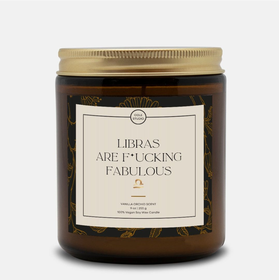 Libras are Fabulous Scented Candle, Astrology Candle, Birthday Day Candle, Funny Birthday Gift, Funny Candle Gift, Astrology Gifts