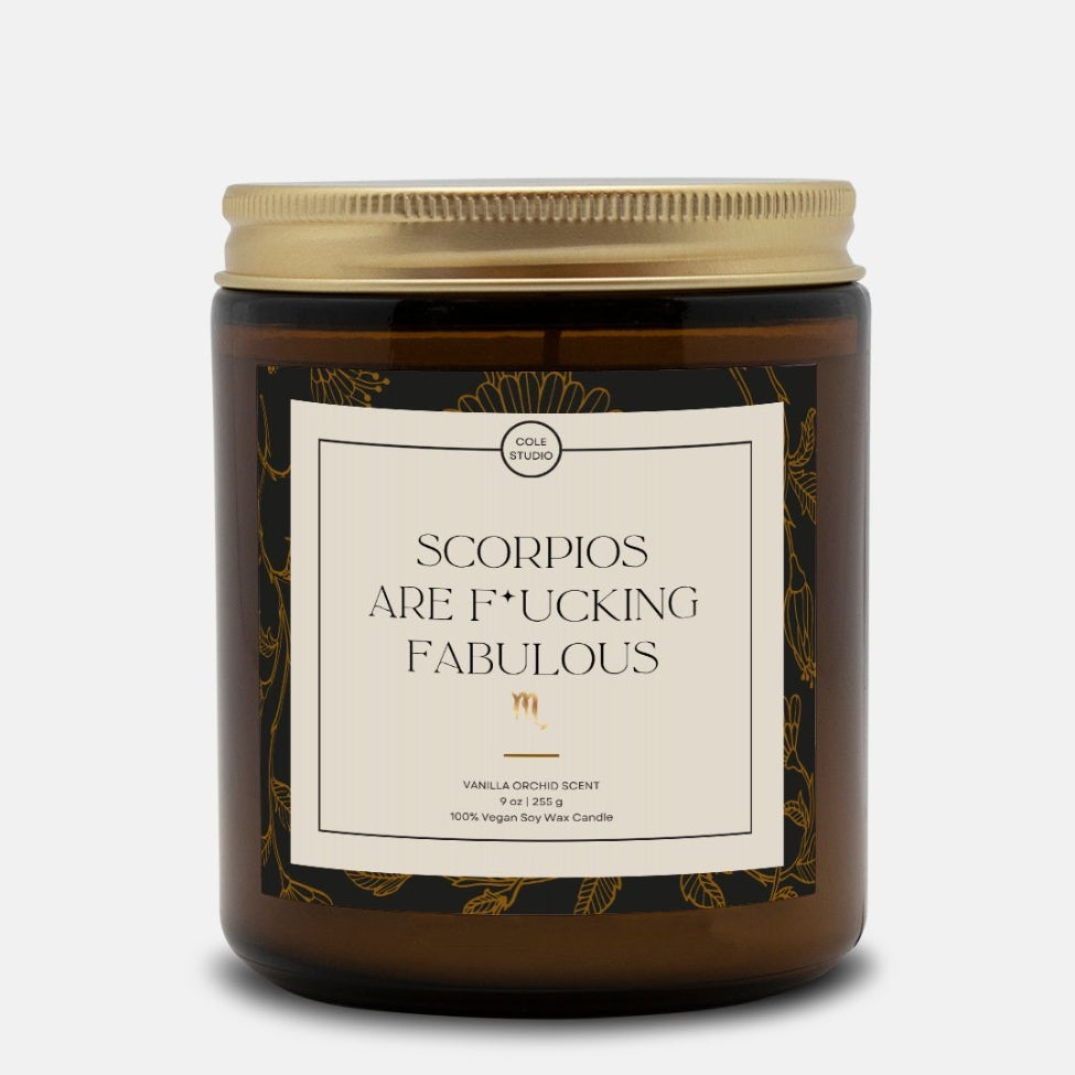 Scorpios are Fabulous Scented Candle, Astrology Candle, Birthday Day Candle, Funny Birthday Gift, Funny Candle Gift, Astrology Gifts