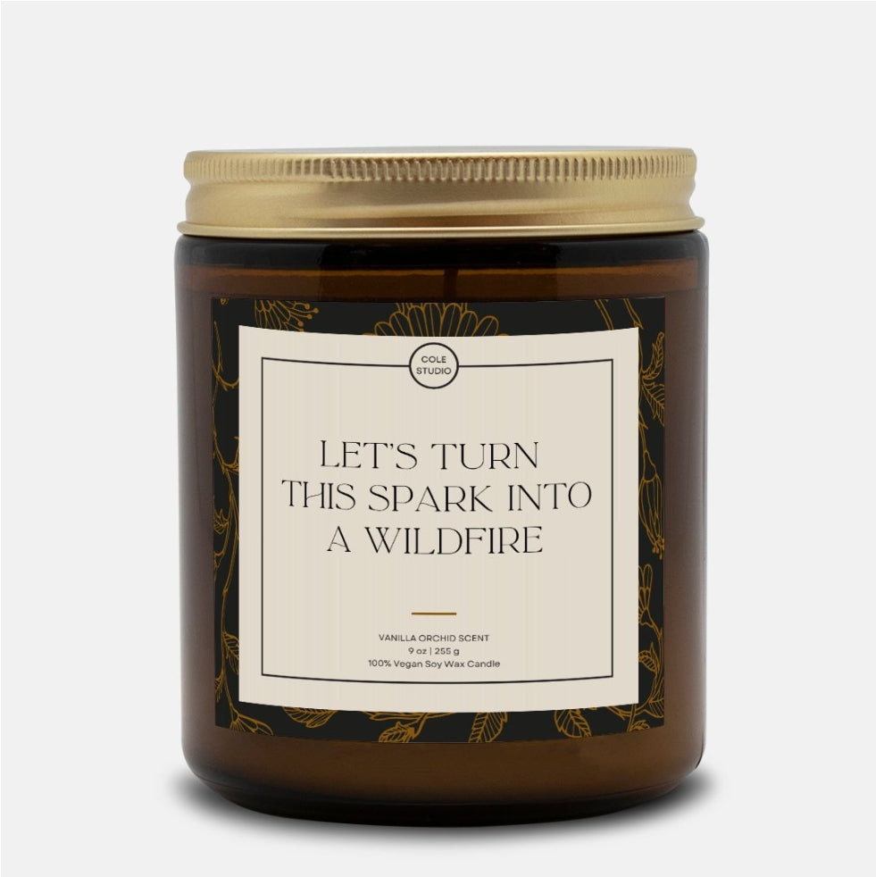 Spark Into A Wildfire Scented Candle, Engagement Gift, Valentine's Day Candle, Romantic Gift for Couples, Wedding Gift